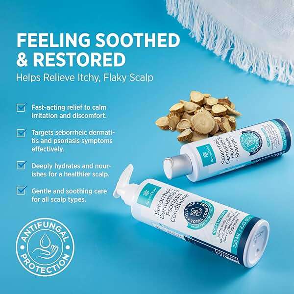 Seborrheic Dermatitis & Psoriasis Cream, Shampoo and Conditioner Set - Scalp Therapy System for Folliculitis, Psoriasis, Dandruff, Dry Scalp - Scalp Treatment to Relieve Itching, Flaking, Irritation - Image 4