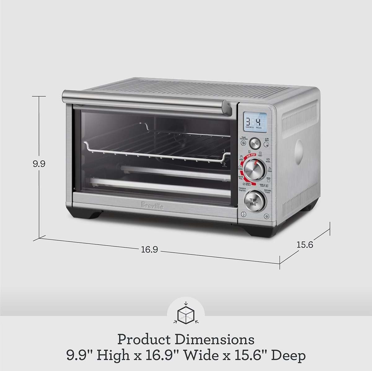 Breville Smart Oven Air Fryer Compact, Brushed Stainless Steel - Image 3