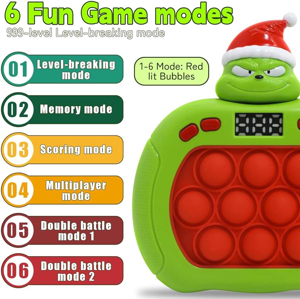 Quick Push Bubble Game,POP Toy Fast Push Game,Quick Push Pop Fidget Toys for Kids 3-12 Years Old,6 Game Mode Upgrades,Handheld Puzzle Games for Christmas,Sensory Toys (Unicorn) - Image 3