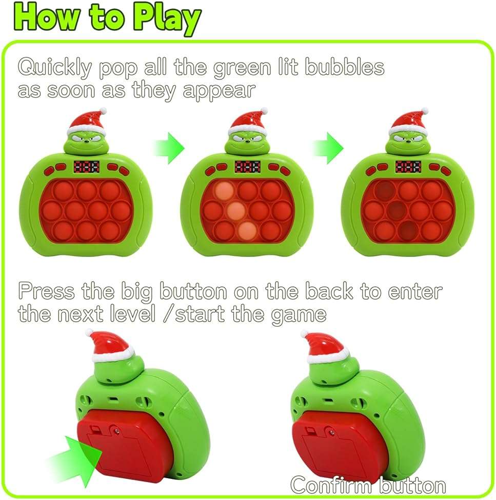 Quick Push Bubble Game,POP Toy Fast Push Game,Quick Push Pop Fidget Toys for Kids 3-12 Years Old,6 Game Mode Upgrades,Handheld Puzzle Games for Christmas,Sensory Toys (Unicorn) - Image 6