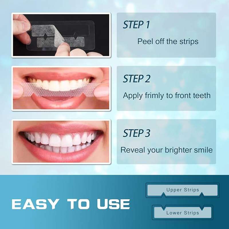 Teeth Whitening Strip 22 Treatments - Whitening Strips for Sensitive People, Fast Remove Smoking, Coffee, Wine Stains, Teeth Brightening Kit Pack of 44 Non-Slip Strips - Image 6
