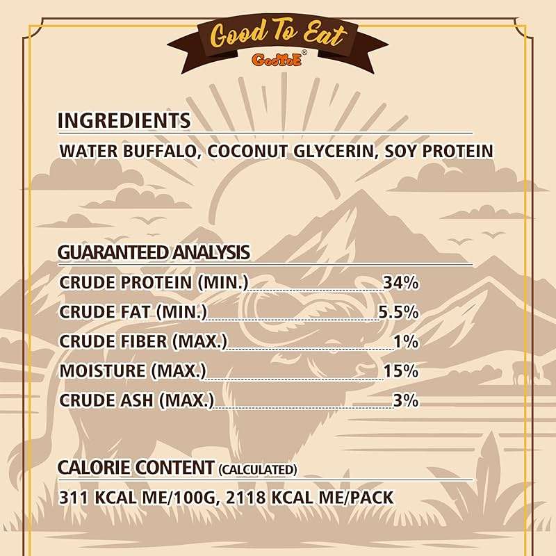 Gootoe Buffalo Dog Treats, Natural Low-Fat Chews for Training & Rewards, Limited Ingredient, Puppy Treats for Medium Dogs, Buffalo Bites Stick (Large), 1.5 lb - Image 6