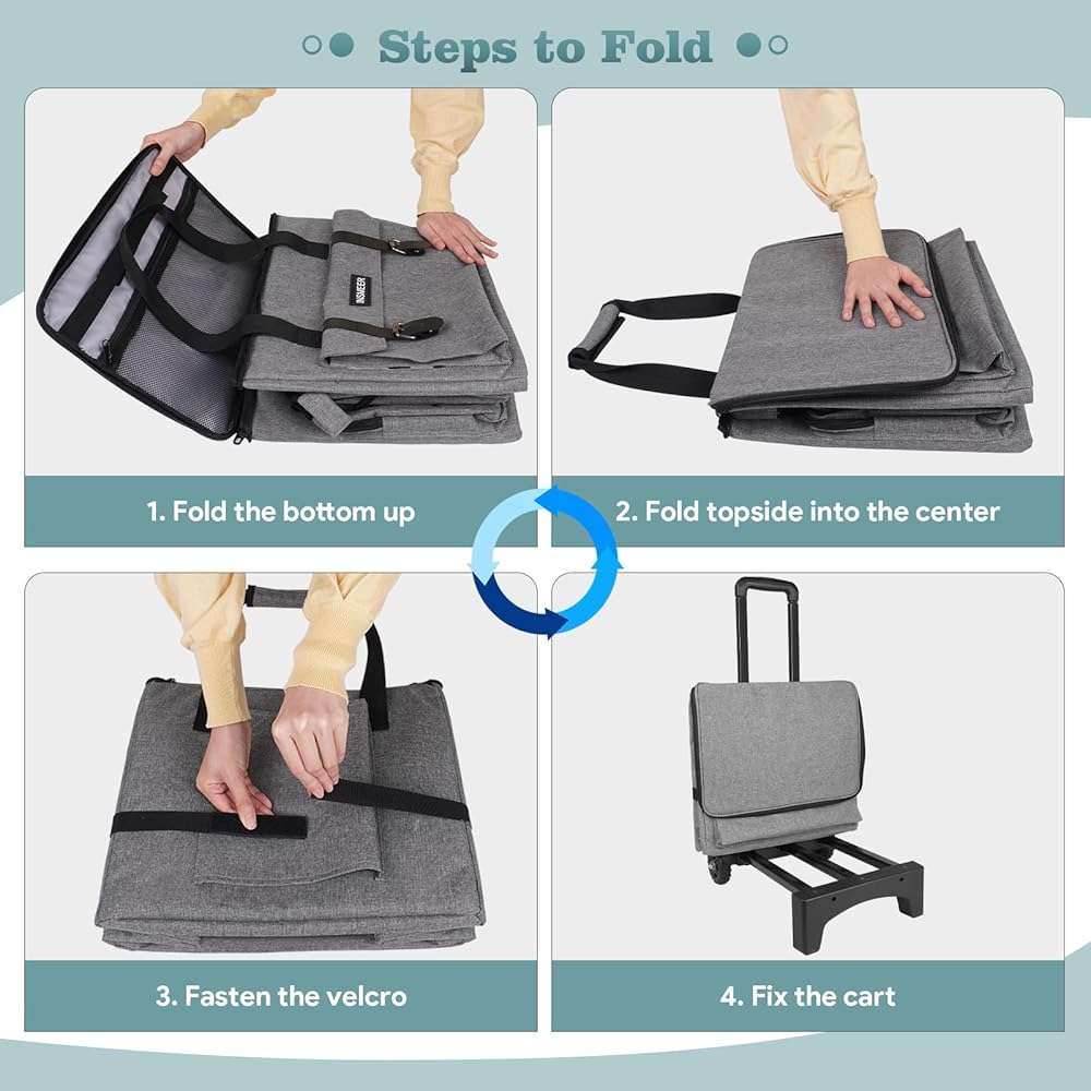 INSMEER Rolling Teacher Bag with Wheels,Wheeled Teacher Tote Bag with Insulated Lunch Bag,with Padded Laptop Compartment - Image 7