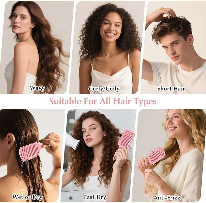 Curl Defining Brush, Vented Curly Hair Brush for Effortlessly Detangling Shaping and Defining Women's Men's Curls on All Wet or Dry Hair Types, Reduces Frizz (Pink) - Image 5