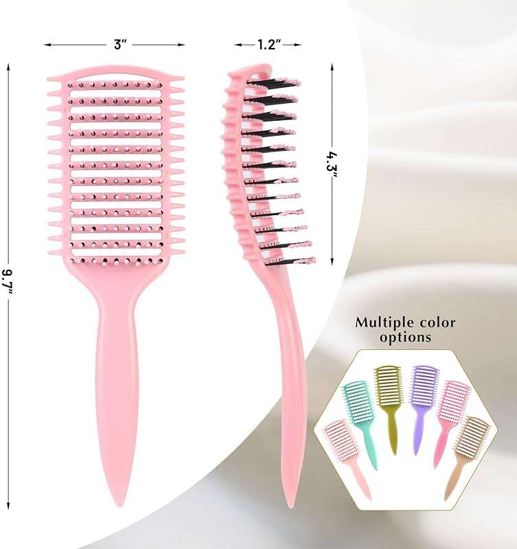 Curl Defining Brush, Vented Curly Hair Brush for Effortlessly Detangling Shaping and Defining Women's Men's Curls on All Wet or Dry Hair Types, Reduces Frizz (Pink) - Image 6