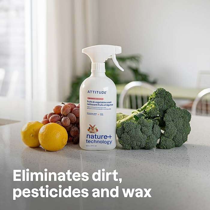 ATTITUDE Fruit & Vegetable Wash, Unscented Food-Safe Produce Wash to Remove Dirt, Wax & Residue, Vegan Plant-Based Produce Cleaner, 27.1 Fl Oz (Pack of 3) - Image 2