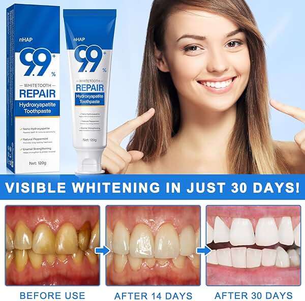 9.9% Hydroxyapatite Toothpaste 2 Pack, Nano Hydroxyapatite Toothpaste Protects Enamel and Strengthens Teeth, Cleans and Cares for Oral Health, Promotes Freshens Breath - Image 5