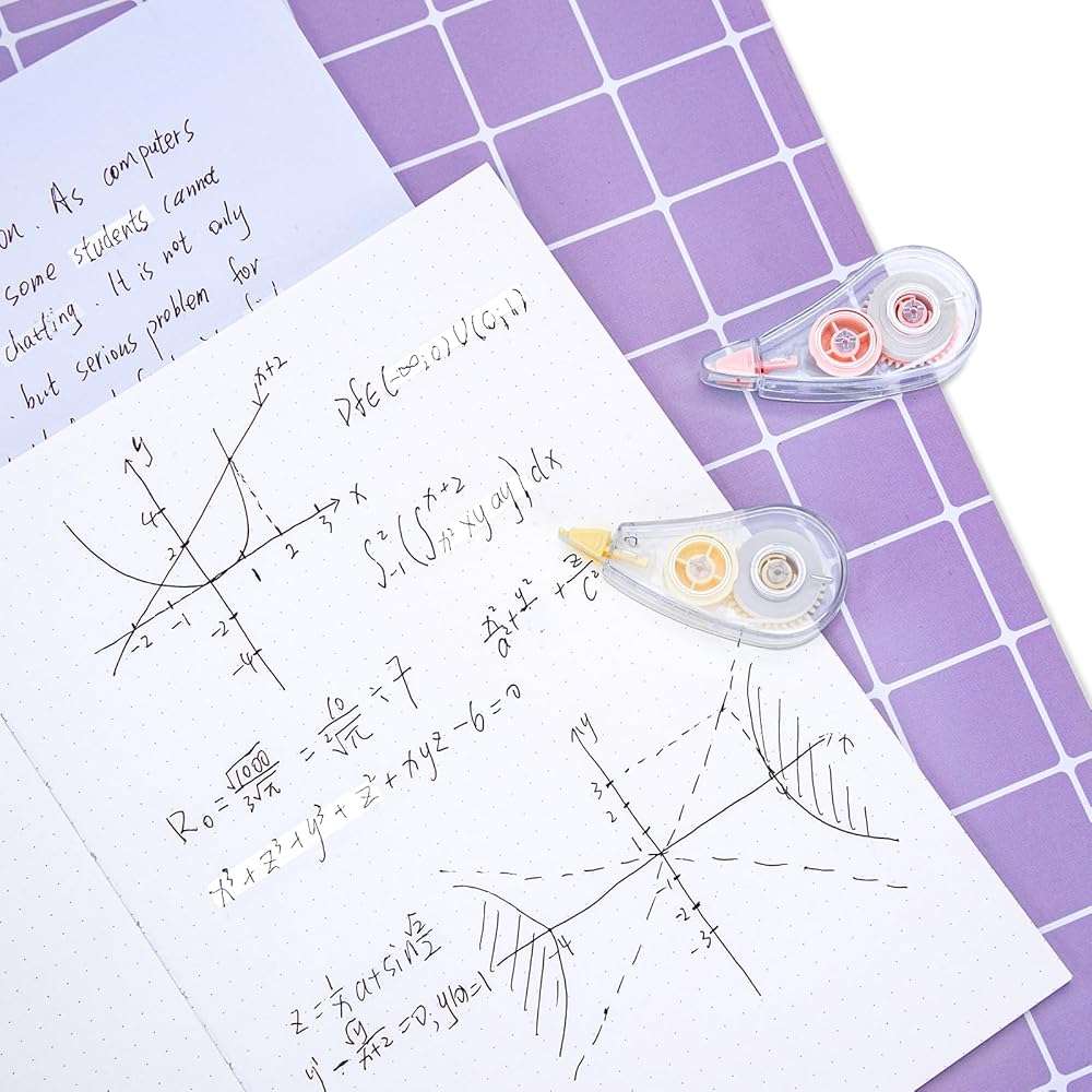JEFURE 6 Pcs Colorful Core Correction Tape, 18.04 Ft White Wrong Out Tear-Resistant Bulk, Instant Corrections Easy To Use Applicator for School, Office, Note Taking, Journal (Tape Width 0.2 in) - Image 6