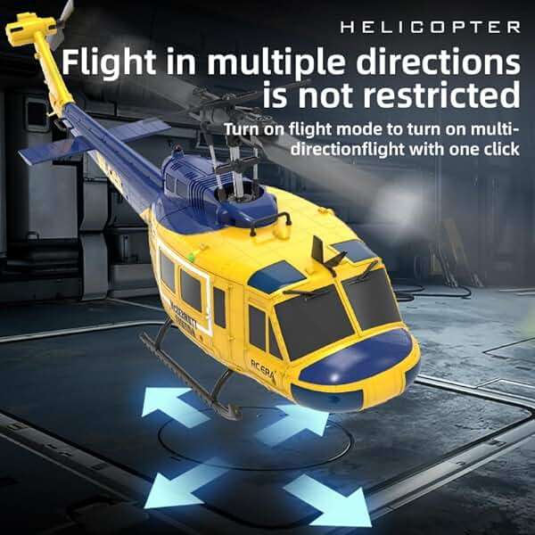 Domiuie RC ERA C032 UH-1 Huey RC Helicopter, 2.4G 6-Channel Brushless Model Airplane Laser Height Locking Optical Flow Positioning Aircraft Model (1 Battery) - Image 3