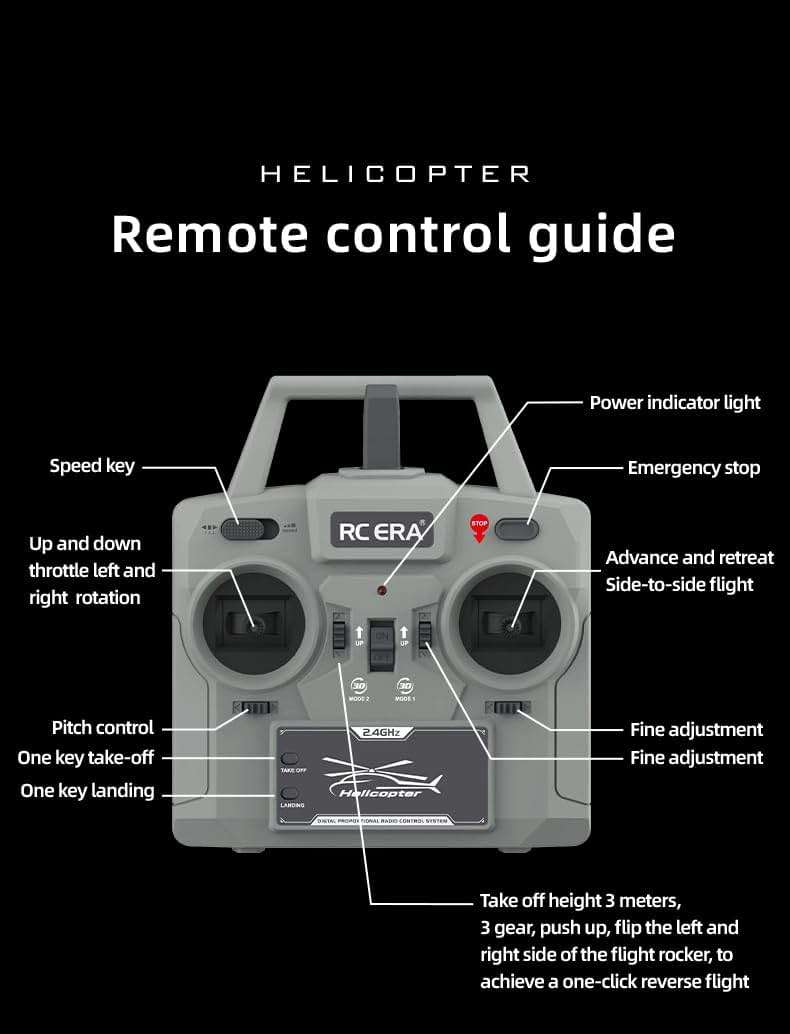 Domiuie RC ERA C032 UH-1 Huey RC Helicopter, 2.4G 6-Channel Brushless Model Airplane Laser Height Locking Optical Flow Positioning Aircraft Model (1 Battery) - Image 8