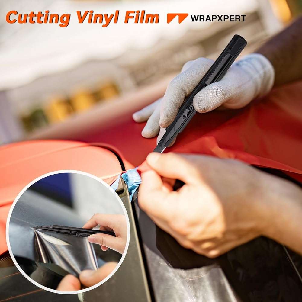 WRAPXPERT Utility Knife Retractable with 30 Degree Snap Off Blade,Box Cutter for Carton,Razor Knife Exacto Craft,3 Pack Retractable Knife for Office,Home Use,with 30 Extra 9mm Blades - Image 4