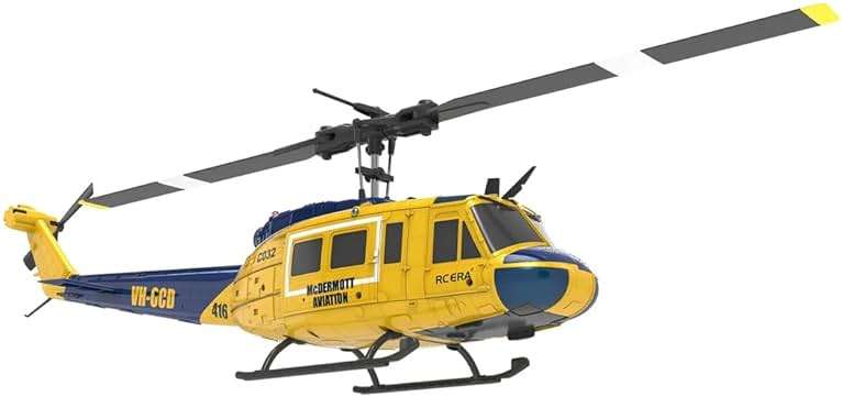 Domiuie RC ERA C032 UH-1 Huey RC Helicopter - 1/48 Scale 2.4G 6CH Flybarless Remote Control Helicopter Model, 3D Stunt Flight & High-Precision RC Airplane for Adults Beginners - Image 2