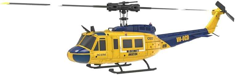 Domiuie RC ERA C032 UH-1 Huey RC Helicopter - 1/48 Scale 2.4G 6CH Flybarless Remote Control Helicopter Model, 3D Stunt Flight & High-Precision RC Airplane for Adults Beginners - Image 4