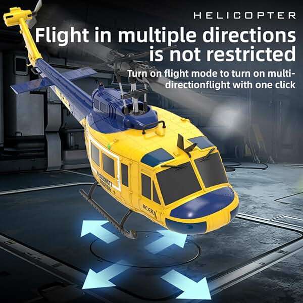 Domiuie RC ERA C032 UH-1 Huey RC Helicopter - 1/48 Scale 2.4G 6CH Flybarless Remote Control Helicopter Model, 3D Stunt Flight & High-Precision RC Airplane for Adults Beginners - Image 6