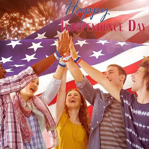 WruFiz 48pcs 4th of July Patriotic Silicone Bracelets USA American Flag Wristbands Red White and Blue Bracelet for Independence Day Holiday Decorations Accessories - Image 7