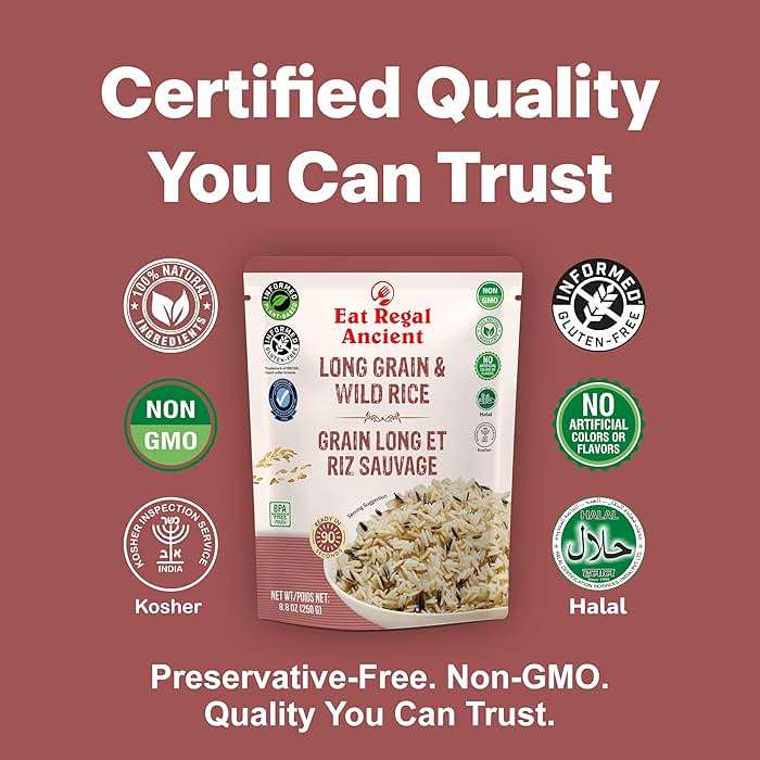 Eat Regal Long Grain & Wild Rice, Nutty & Hearty Blend, Always Fluffy, No Clump & No Kneading, Ready in 1.5 Minutes, 8g Protein, Vegan Gluten-Free Non-GMO, 8.8 oz Pack of 6 - Image 7