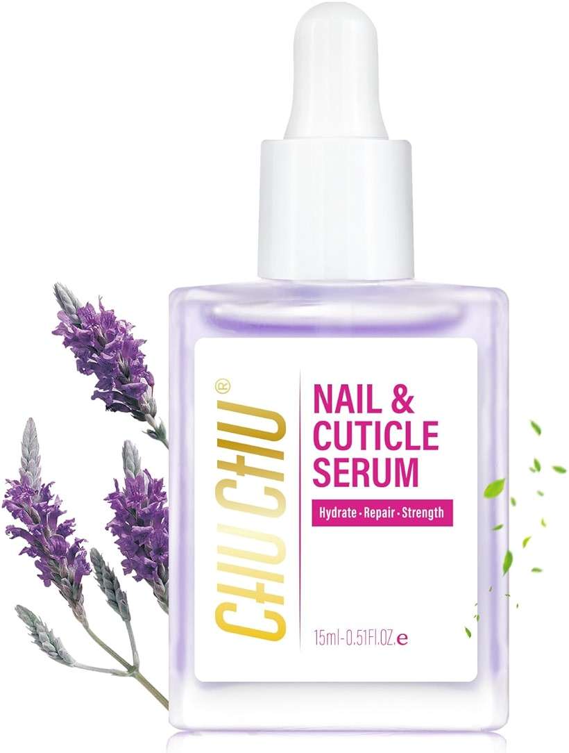 CHUCHU Nail Growth and Strengthener Oil for Cuticle - Repair Moisturizing Treatment - Natural Jojoba Vitamin B & E Nail Oil for Dry Cracked Nails (Lavender 02) - Image 1