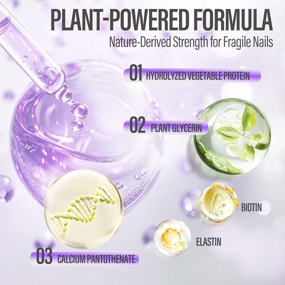 CHUCHU Nail Growth and Strengthener Oil for Cuticle - Repair Moisturizing Treatment - Natural Jojoba Vitamin B & E Nail Oil for Dry Cracked Nails (Lavender 02) - Image 3