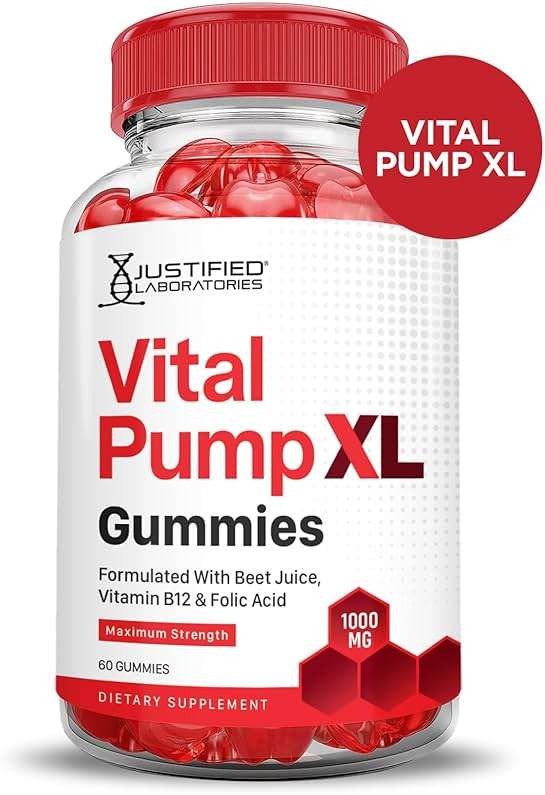 Justified Laboratories Vital Pump XL Performance Gummies 1000MG Advanced Formula Vital PumpXL Formulated with Beet Juice ACV Pomegranate Beet Powder B12 Vegan Non GMO 60 Gummys - Image 3