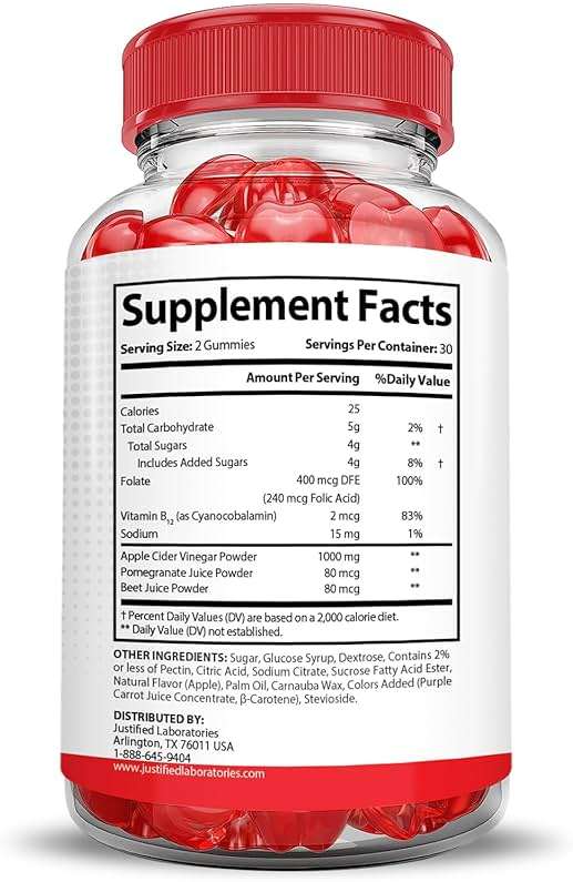 Justified Laboratories Vital Pump XL Performance Gummies 1000MG Advanced Formula Vital PumpXL Formulated with Beet Juice ACV Pomegranate Beet Powder B12 Vegan Non GMO 60 Gummys - Image 5