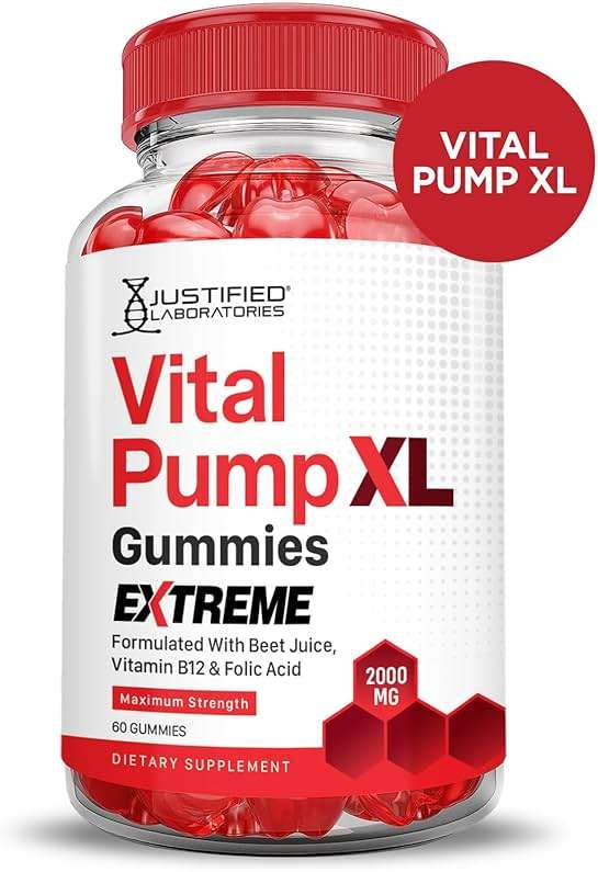 (3 Pack) Vital Pump XL Extreme 2000MG Performance Gummies Vital PumpXL Advanced Formula Formulated with Beet Juice ACV Pomegranate Powder B12 Vegan Non GMO 180 Gummys - Image 3