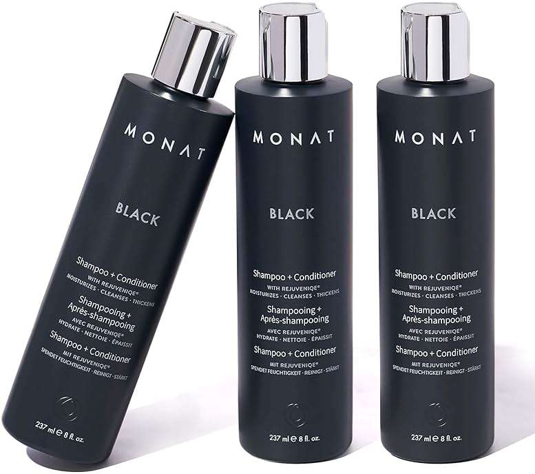 MONAT Black Shampoo + Conditioner – 3-Month Supply – A 2-in-1 Formula for Optimal Hair Care in One Step – Cleanses, Conditions, and Promotes Stronger, Healthier-Looking Hair – 711ml (24.0 fl oz) - Image 1