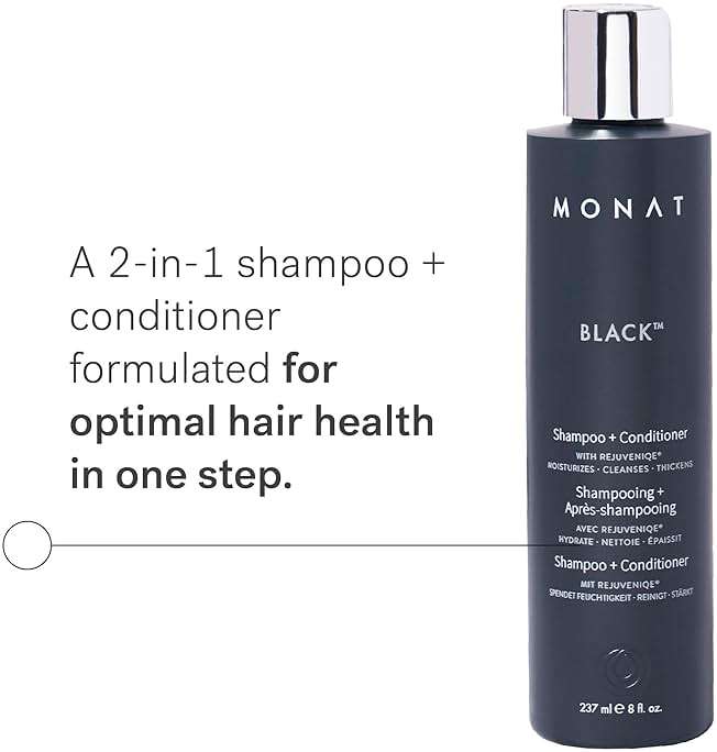 MONAT Black Shampoo + Conditioner – 3-Month Supply – A 2-in-1 Formula for Optimal Hair Care in One Step – Cleanses, Conditions, and Promotes Stronger, Healthier-Looking Hair – 711ml (24.0 fl oz) - Image 2