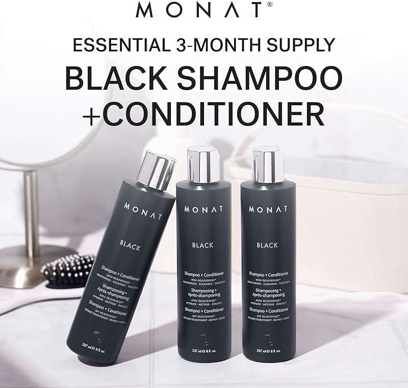 MONAT Black Shampoo + Conditioner – 3-Month Supply – A 2-in-1 Formula for Optimal Hair Care in One Step – Cleanses, Conditions, and Promotes Stronger, Healthier-Looking Hair – 711ml (24.0 fl oz) - Image 3
