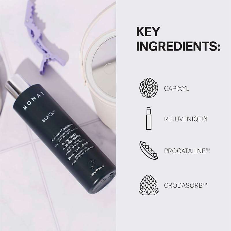 MONAT Black Shampoo + Conditioner – 3-Month Supply – A 2-in-1 Formula for Optimal Hair Care in One Step – Cleanses, Conditions, and Promotes Stronger, Healthier-Looking Hair – 711ml (24.0 fl oz) - Image 5