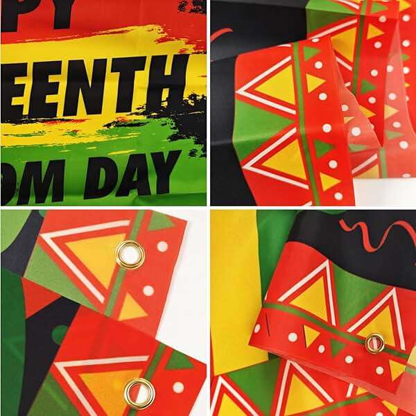 LOONELO Happy Juneteenth Backdrop Banner 1865 June Nineteenth Freedom Day Party Decoration 70.8x43.3 Inch, June 19th Independence Day Photo Booth Props for African American Home Office Party Supplies - Image 6