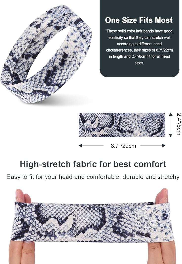 AQOKKA Sports Headbands for Women Non Slip Elastic Fashion Hair Bands for Women's Hair Soft Cloth Stretchy Hair Accessories for Exercise Workout Yoga Running - Image 2