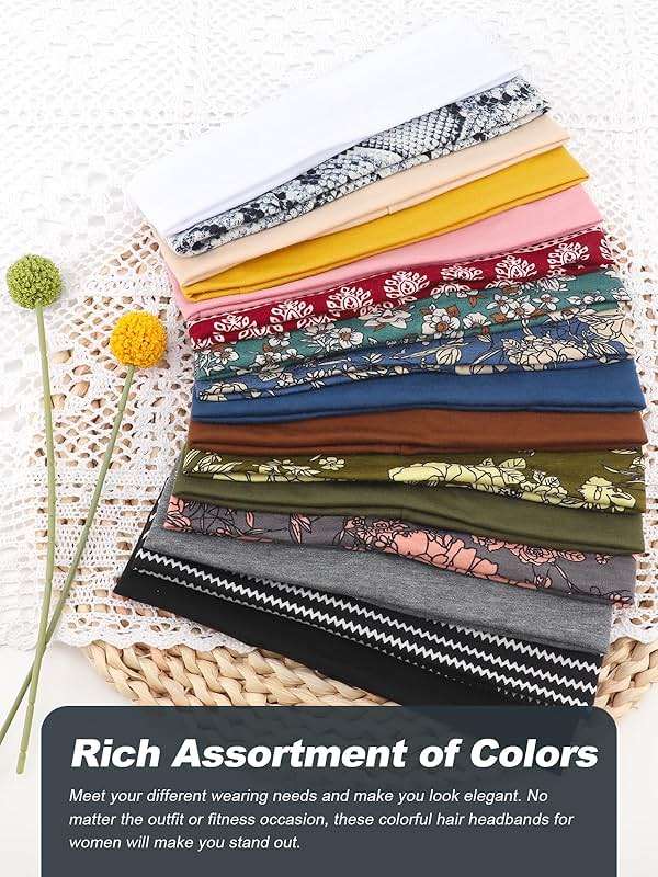 AQOKKA Sports Headbands for Women Non Slip Elastic Fashion Hair Bands for Women's Hair Soft Cloth Stretchy Hair Accessories for Exercise Workout Yoga Running - Image 6