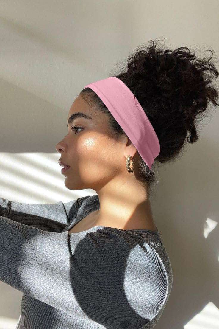 AQOKKA Sports Headbands for Women Non Slip Elastic Fashion Hair Bands for Women's Hair Soft Cloth Stretchy Hair Accessories for Exercise Workout Yoga Running - Image 8