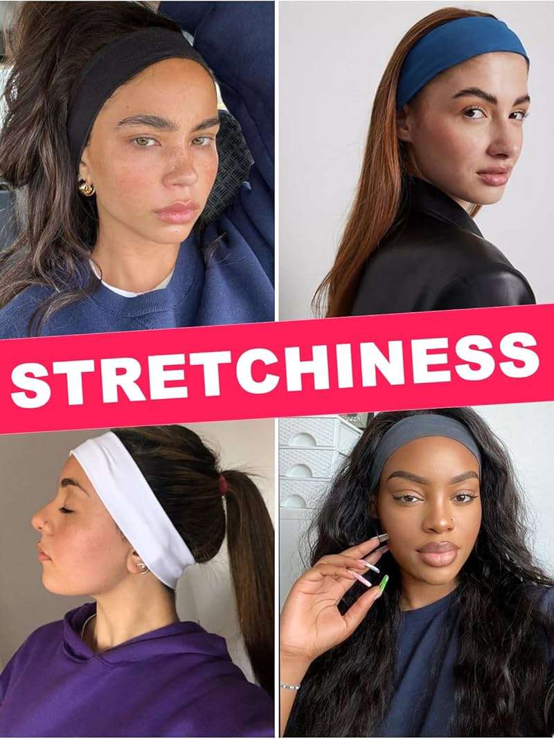 AQOKKA Sports Headbands for Women Non Slip Elastic Fashion Hair Bands for Women's Hair Soft Cloth Stretchy Hair Accessories for Exercise Workout Yoga Running - Image 9