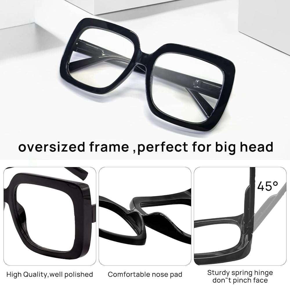 OCCI CHIARI Large Reading Glasses for Men Designer Thick Square Readers 1.0 1.25 1.50 1.75 2.0 2.25 2.50 2.75 3.0 3.5 4.0 - Image 4