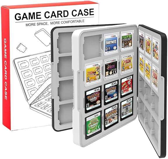 QUBAMG 3DS Game Case 48 Slot DS Game Holder Compatible With Nintendo New 3ds / New 3ds Xl / 3ds / 3ds Xl / Dsi / Dsi Xl / Ds / New 2ds /New 2ds Xl / 2ds/ 2ds Xl Catridge Portable Storage Box,Black - Image 1