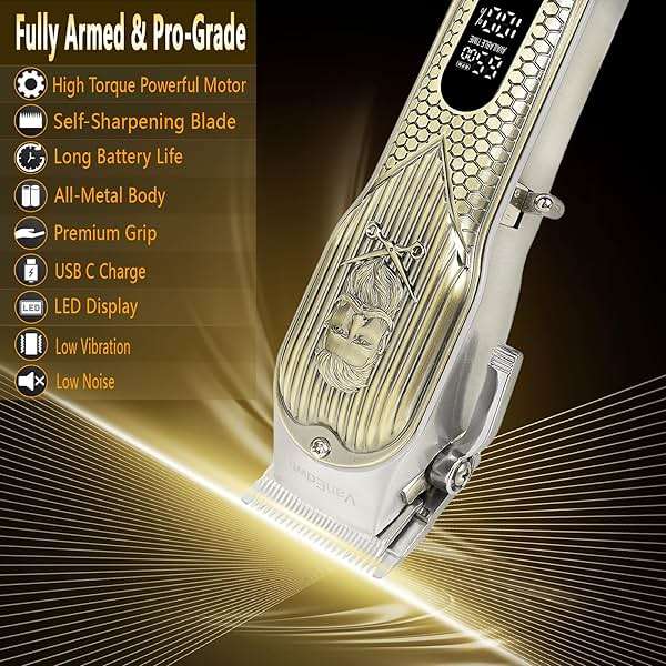 VanEdwinPRO Professional Hair Clippers with Extra Heavy Duty Cutting Performance, Professional Barber Clippers, Metal Housing Corded/Cordless Mens Hair Clippers and Hair Trimmer - Image 2