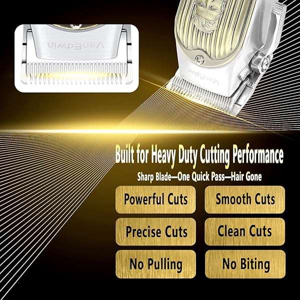 VanEdwinPRO Professional Hair Clippers with Extra Heavy Duty Cutting Performance, Professional Barber Clippers, Metal Housing Corded/Cordless Mens Hair Clippers and Hair Trimmer - Image 3