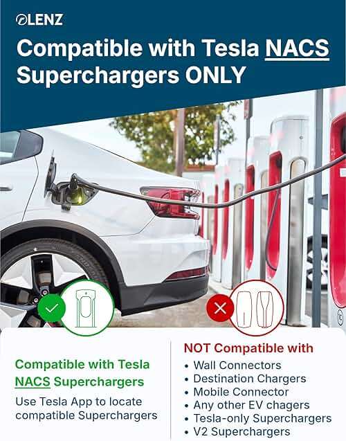 LENZ NACS to CCS Electric Vehicle Adapter for Superchargers – Charge CCS1 EVs at Tesla NACS Supercharger Stations, 500A 1000V - Compliant and UL 2252 SGS Certified - Image 2
