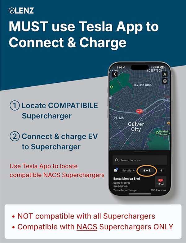 LENZ NACS to CCS Electric Vehicle Adapter for Superchargers – Charge CCS1 EVs at Tesla NACS Supercharger Stations, 500A 1000V - Compliant and UL 2252 SGS Certified - Image 4
