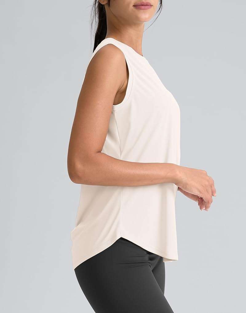 SANTINY Women's Sleeveless Workout Tops Breathable Lightweight Active Tennis Yoga Shirts Athletic Running Tank Tops for Women - Image 3