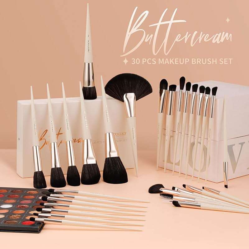 DUcare 30Pcs Professional Makeup Brushes Set, Large Foundation Powder Contour Concealer eyeshadow Blush EyeLiner Make up Brushes,Premium Synthetic hair,Vegan Cruelty-free - Image 8