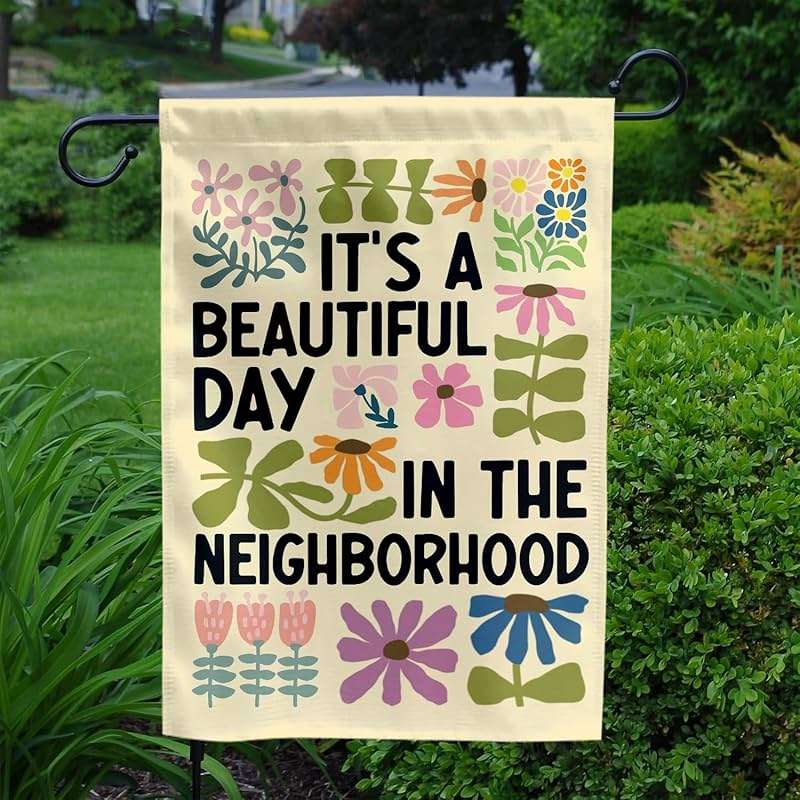 MAIANEY [12"x18"] It’s a Beautiful Day in the Garden Flag – Retro Flower Neighborhood Flag, Happy Outdoor Yard, Double-Sided Banner for Spring & Summer Decor, Seasonal Decoration, Farmhouse, Patio - Image 2