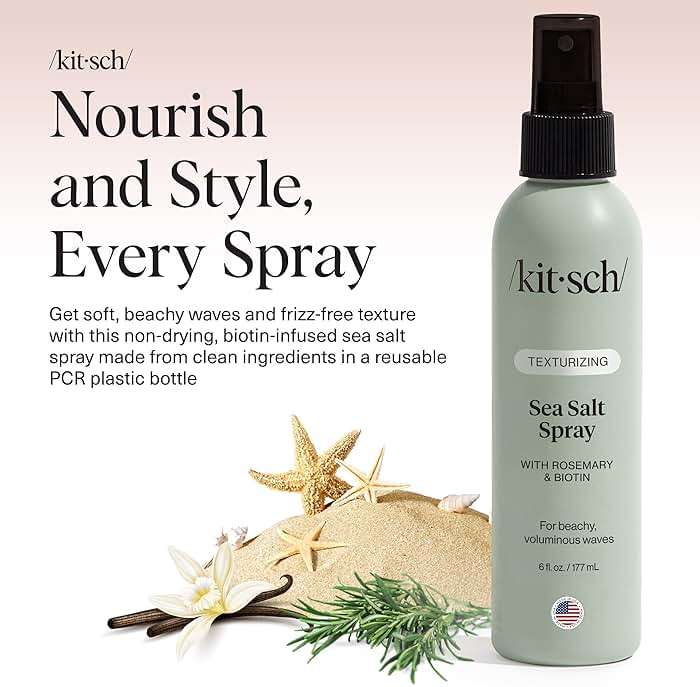 Kitsch Sea Salt Spray for Men and Women | Hair Spray with Rosemary, Biotin, Magnesium – Hair Texturizer for Natural Curls and Beach Waves | Ideal Gifts for Women, 177 mL - Image 2