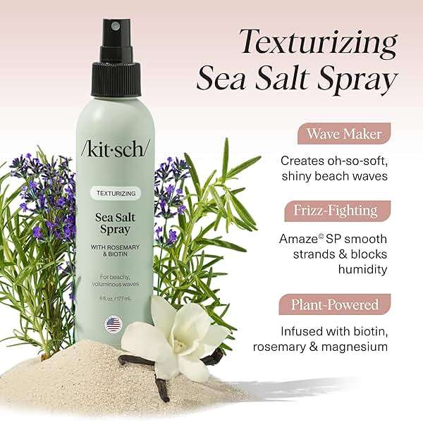 Kitsch Sea Salt Spray for Men and Women | Hair Spray with Rosemary, Biotin, Magnesium – Hair Texturizer for Natural Curls and Beach Waves | Ideal Gifts for Women, 177 mL - Image 4