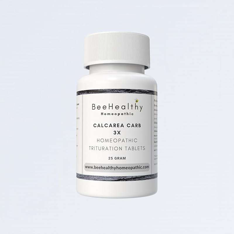 BeeHealthy Homeopathic Cell Salt, Calcarea Carb (Calc Carb) 3X Tablets. Remedy for Helping Skeletal System, Digestion, Joint Pain, Fatigue, and Immune Health. Easy Dissolving Tablets. 100 Count. - Image 1