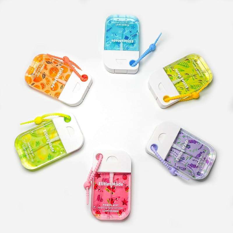 Elitles Made Hand Sanitizer Spray, 4Pack Hand Sanitizer Travel Size With Keychain, Scented Mini Spray Hand Sanitizer Clip Backpack Purse, Gifts for WomenTeen Girls Kids Nurse Teacher - Image 9