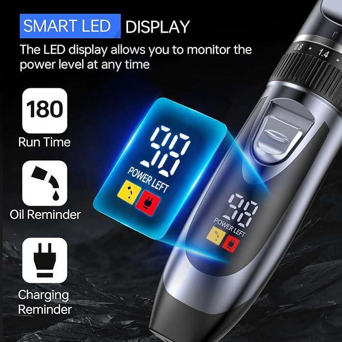 Men's Hair Clippers & Beard Trimmer Grooming Kit,All-in-one Professional Haircut Set,Cordless Rechargeable Hair Clipper with LED Display for Barbers Hair Trimming,Home Grooming Gifts for Men - Image 4