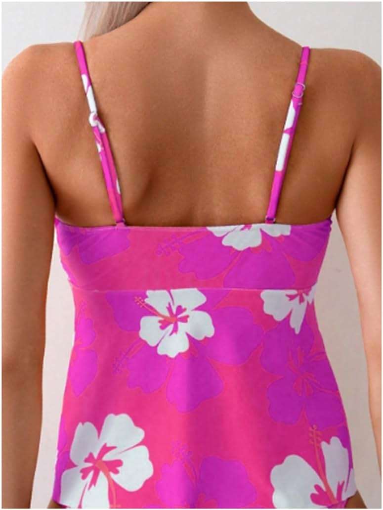 SweatyRocks Women's Floral Print Twist High Waisted Tankini Swimsuit 2 Piece Bathing Suit - Image 3
