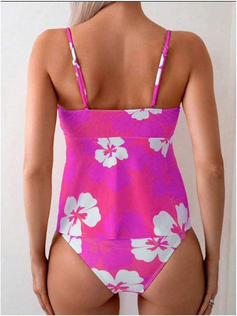 SweatyRocks Women's Floral Print Twist High Waisted Tankini Swimsuit 2 Piece Bathing Suit - Image 5